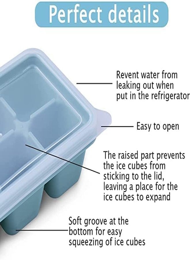 Nexellar Flexible Plastic Ice Cube Tray- Cube Plastic Ice Cube Moulds & Tray with Flexible Ice Trays, Stackable Flexible & Twist Release Safe Ice Cube Molde (6 Grid Ice Cube Tray, Pack of 1) - Image 4